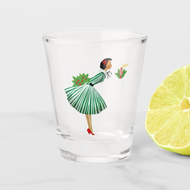 Copo De Shot Vintage Lady 1950 Natal (Frente)