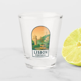 Copo De Shot Vintage Lisbon Portugal Shot Glass – Retro Travel