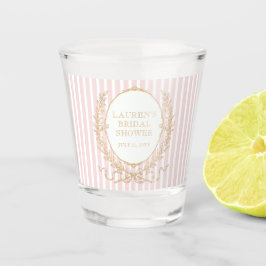 Copo De Shot Vintage Paris Glam | Pink Stripe Bridal Shower
