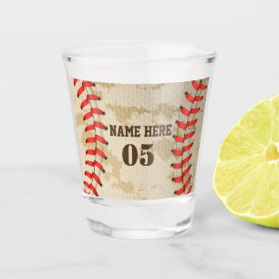 Copo De Shot Vintage Personalizado Nome do Baseball Número Retr