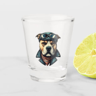 Copo De Shot Vintage Pitbull Biker