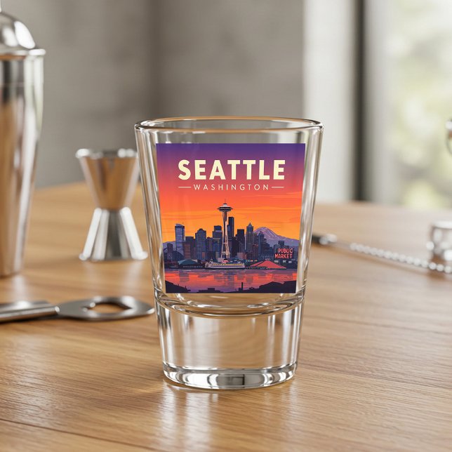 Copo De Shot Vintage Seattle Washington (Criador carregado)
