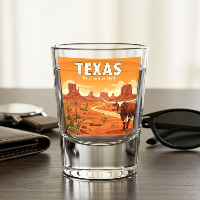 Copo De Shot Vintage Texas (Criador carregado)