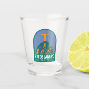 Copo De Shot Vintage Viagem de Arte do Brasil no Rio de Janeiro