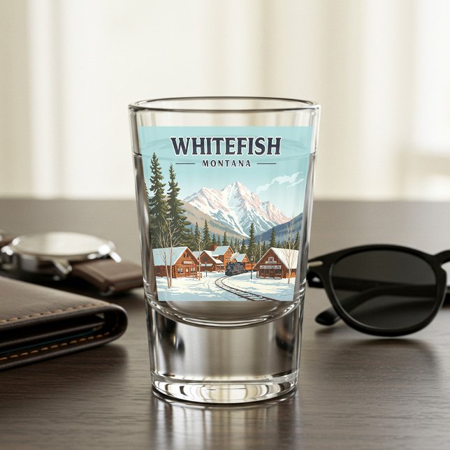 Copo De Shot Vintage Whitefish Montana (Criador carregado)