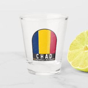 Copo De Shot Vintagem Afetada do Sinalizador Chade Emblem