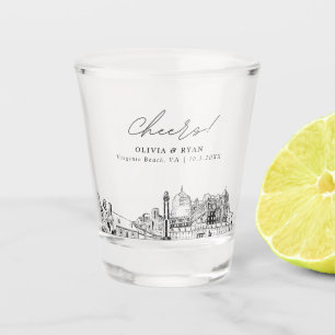 Copo De Shot Virginia Beach Wedding Favor Personalised Cheers