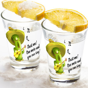 Copo De Shot Você Pode Cantar Cartoon Cactus Tequila Mexicana