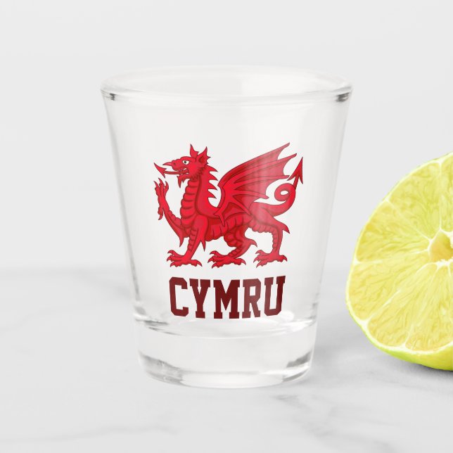 Copo De Shot Wales Red Dragon (Y Ddraig Goch) (Frente)