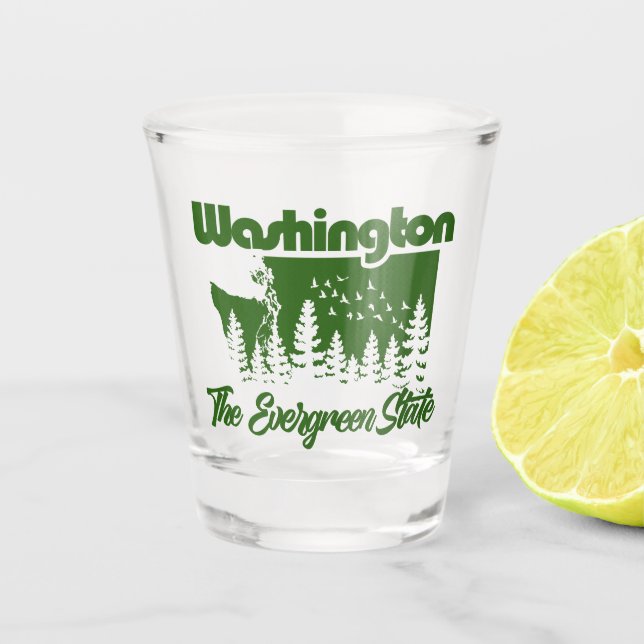 Copo De Shot Washington O Estado Evergreen (Frente)