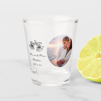 Copo De Shot Wedding Photo whimsical Shot Glass Favor