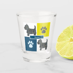 Copo De Shot Westien West Highland Silhouette Dog & Paw Y&B Gri
