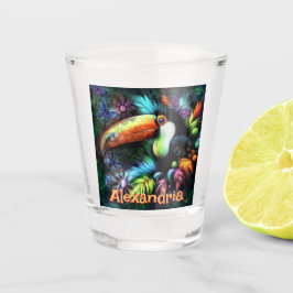Copo De Shot Whimsical Abstract Toucan Bird Personalized
