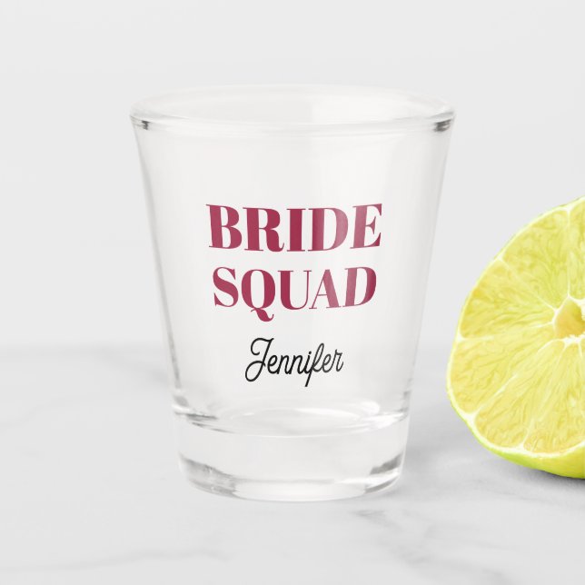 Copo De Shot Wine Red Wedding Bride Squad Personalized (Frente)