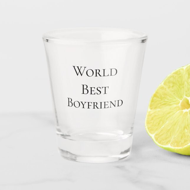 Copo De Shot World best boyfriend husband man valentine's day m (Frente)