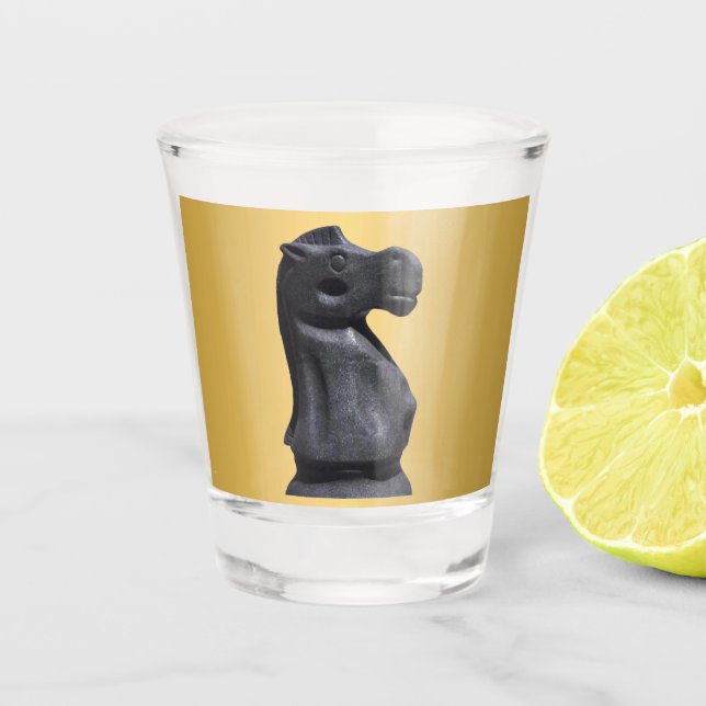 Copo De Shot Xadrez de Vidro (Frente)