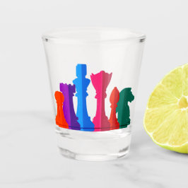 Copo De Shot Xadrez de Vidro Shot
