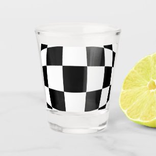 Copo De Shot Xadrez preto-e-branco