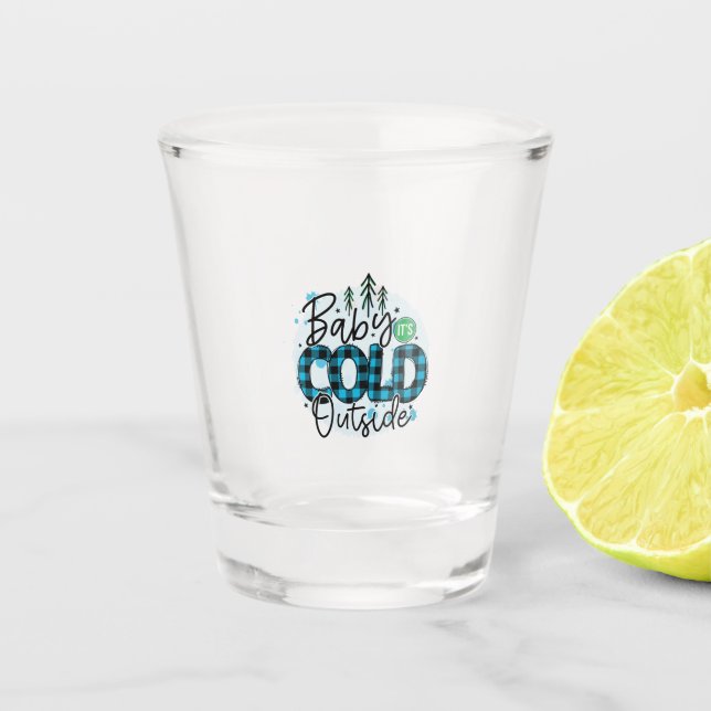 Copo De Shot Xmas Gift Baby Está Frio Lá Fora (Frente)