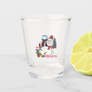 Copo De Shot Xmas Gift Drink Wine And Merry Christmas