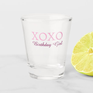 Copo De Shot Xoxo aniversária nome rosa simples amor