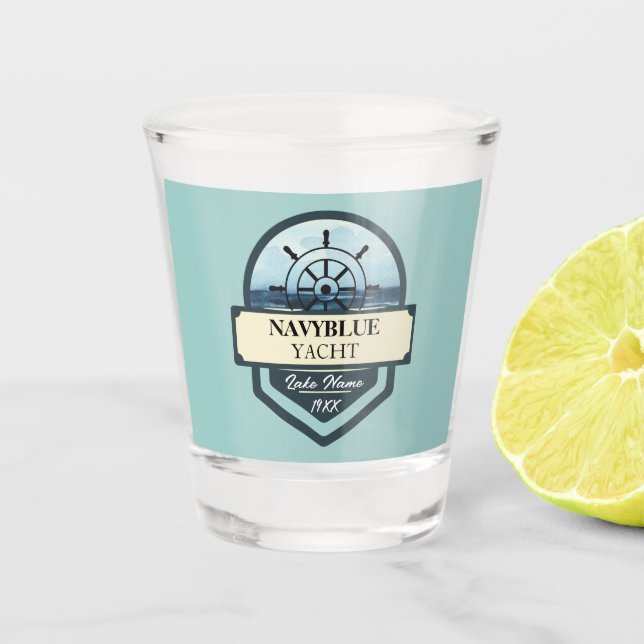 Copo De Shot Yacht club Marinho Náutico (Frente)