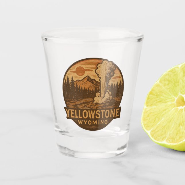Copo De Shot Yellowstone National Park Shot Glass (Frente)