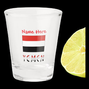 Copo De Shot Yemen Bandeira Iemenita Vermelha Personalizada