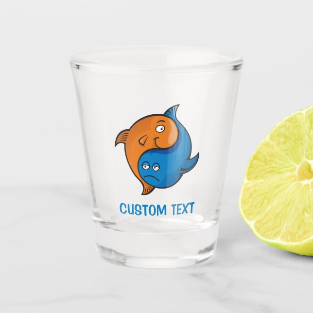 Copo De Shot Yin Yang Fish Cartoon (Frente)