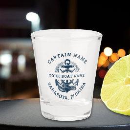 Copo De Shot Your Name of Boat Vintage Anchor