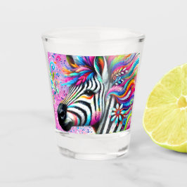 Copo De Shot Zebra Floral Rosa-Rosa-Rosa-Rosa-Cinzenta Verde-Ma