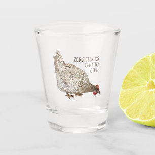 Copo De Shot Zero Clucks Texto à esquerda com frango marrom