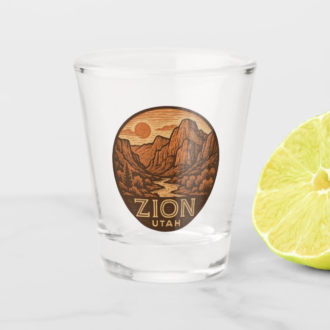 Copo De Shot Zion National Park Utah Shot Glass (Frente)