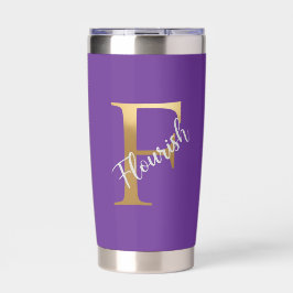 Copo de Viagem Purple F, Flourish