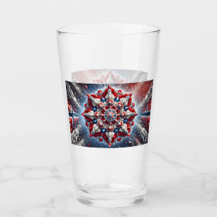 Copo de vidro com cores norueguesas