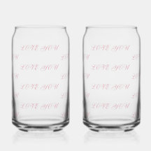 Copo de Vidro Love You | Copo para Beber Romântico