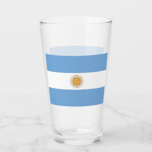 Copo de vidro Patriótico com bandeira da Argentina