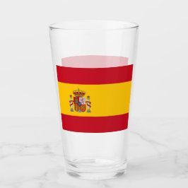 Copo de vidro Patriótico com bandeira de Espanha