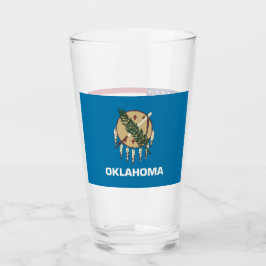 Copo de vidro Patriótico com bandeira de Oklahoma