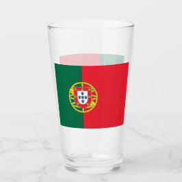 Copo de vidro Patriótico com bandeira de Portugal