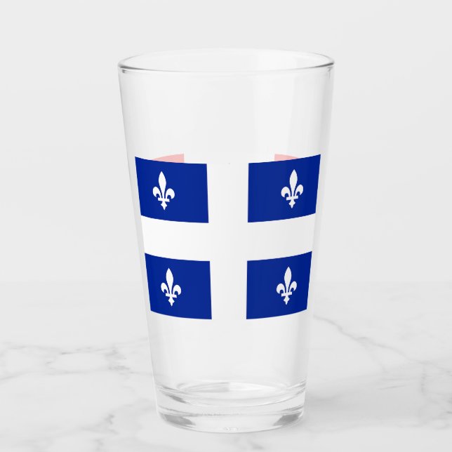 Copo de vidro Patriótico com bandeira de Quebec, C (Frente)