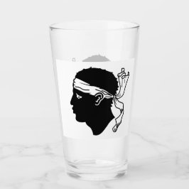 Copo de vidro Patriótico com pavilhão da Córsega, 