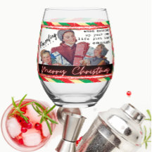Copo de Vinho de Natal Engraçado Retro Melhor Amig
