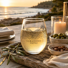 Copo de Vinho Sem Haste Personalizado com Onda Cos
