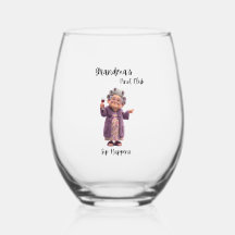 Copo de Vinho sem Haste Sip Happens Vovó
