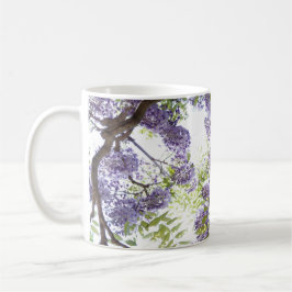 Copo floral da caneca da flor roxa das glicínias