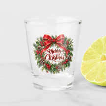 Copo para Shot de Natal Coroa de Natal