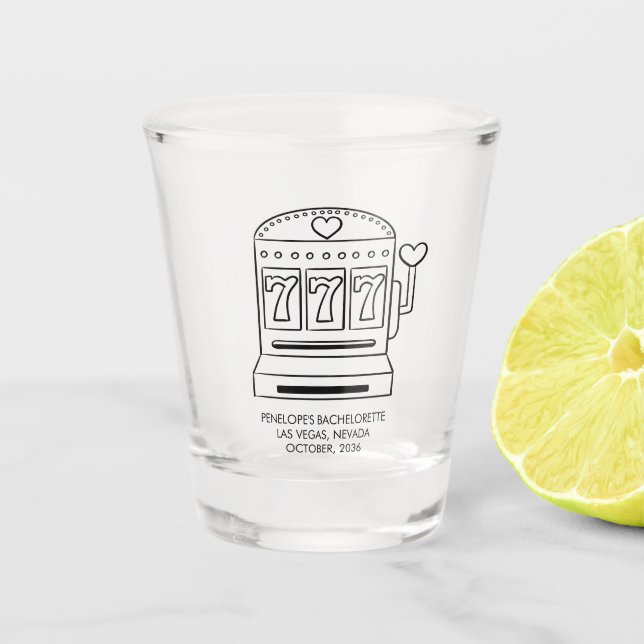 Copo Shot de Favor Personalizado Lucky 7 para Desp (Frente)