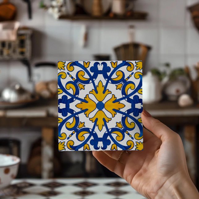 Copo vintage português Azulejo Drink  (Portuguese Azulejo Tile Coasters Set, Mediterranean Kitchen Decor, Print on Demand Coasters)