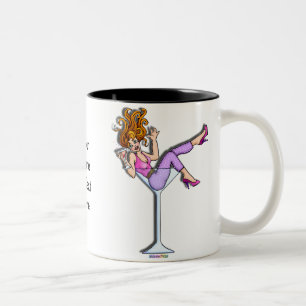 Copos, canecas - menina em um vidro de Martini,